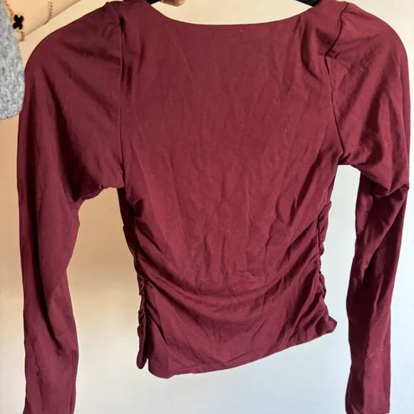 oh polly long sleeve wine red top - Picture 5 of 6